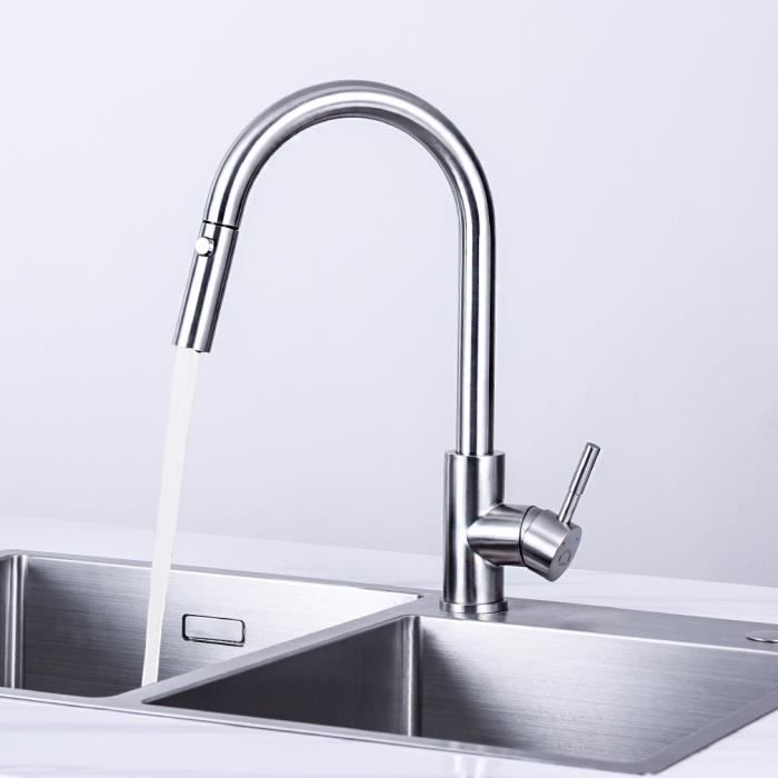 Cecipa Robinet Cuisine Avec Douchette Extractible Mitigeur Eviers Bec Rotatif 2 Mode En Acier Nickel Brosse Achat Vente Robinetterie De Cuisine Robinet Cuisine Avec Douchette Cdiscount