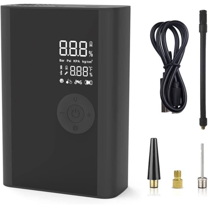 Compresseur D'air Sans Fil 150 PSI – Affichage Numérique, Rechargeable USB-C – Pour Pneus Voiture, Vélo, Ballons