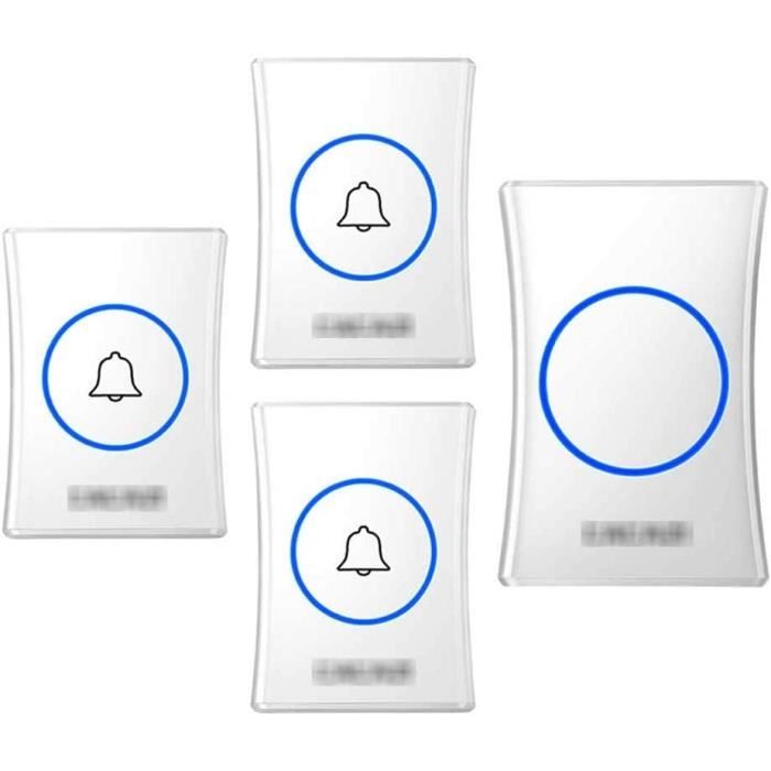 Sonnette Sans Fil étanche - Portée 300 M, 55 Sonneries, Volume Réglable - Installation Facile, Idéale Pour Maison Et Extérieur