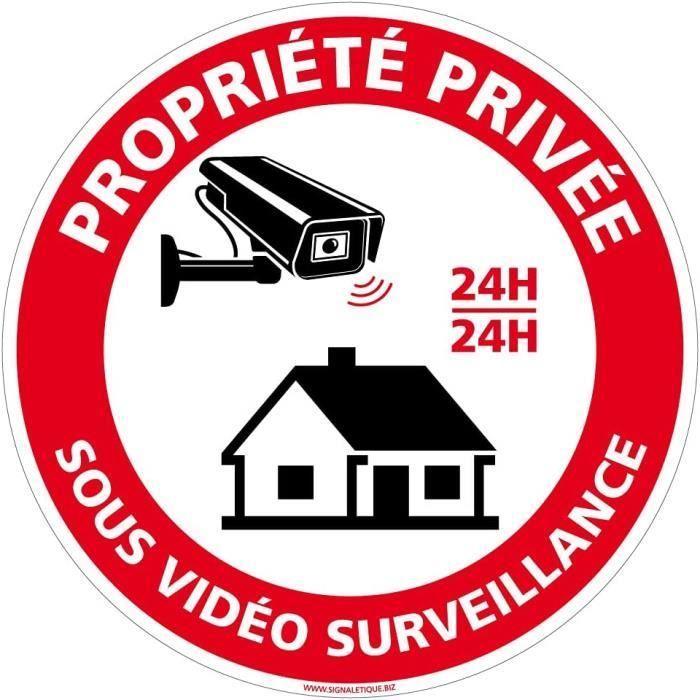 Autocollant "vidéo Surveillance" - Lot De 3 Stickers 5 Cm - Dissuasion Pour Propriété