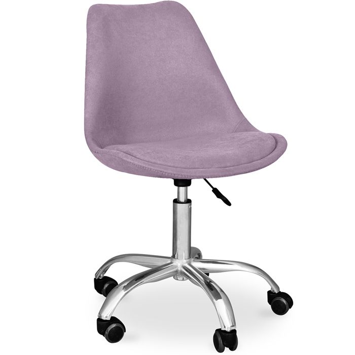 Chaise de bureau à roulettes – pivotante et réglable en hauteur – revêtement en tissu – Bamba Violet