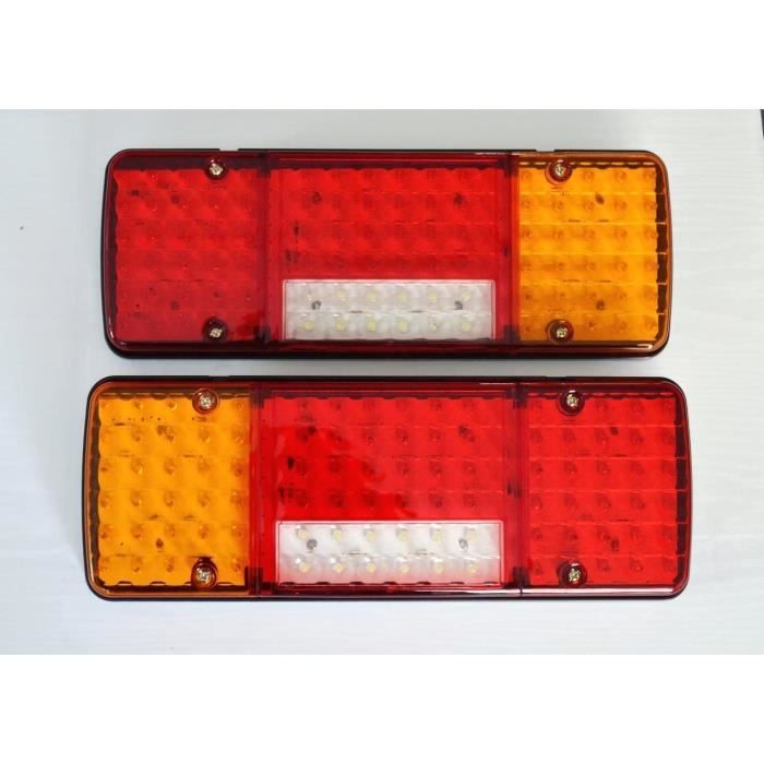 Feux Arrière LED 12V Pour Camion - 5 Fonctions (Stop, Clignotant, Recul, Feu Arrière, Anti-Brouillard) - Paire