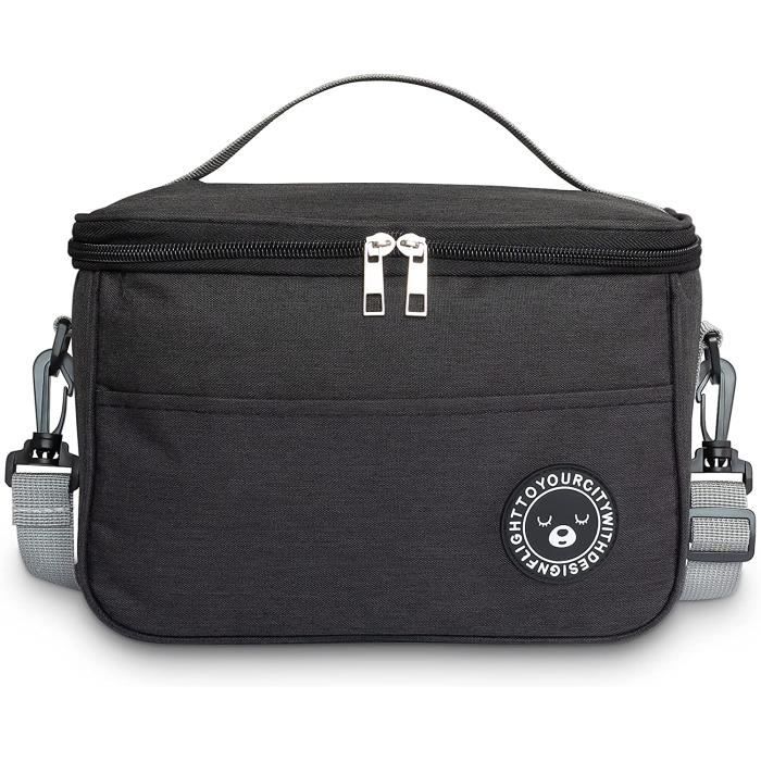 Sac Isotherme Repas Épaissi 6.4L, Sac Lunch Isotherme, Sac Lunch Box  Portable pour Étudiant Bureau Pique-nique,Noir - Cdiscount Maison