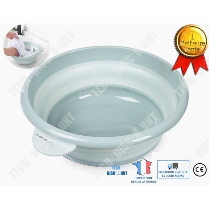 Dizie 1 Pcs Bassin Portable Pliable Lavabo Lavage R/étractable Silicone L/éger Plat Paniers De Bain Kits Multifonctions pour Maison Voyage Camping P/êche en Plein Air 25cm Couleurs al/éatoires