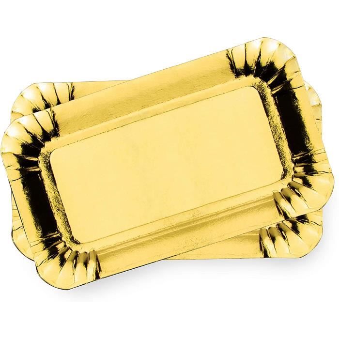 Lot de 50 plateaux en carton doré Plateaux de présentation pour pâtisseries  ou buffet froid (Doré10 x 16 cm) 28 - Cdiscount Maison