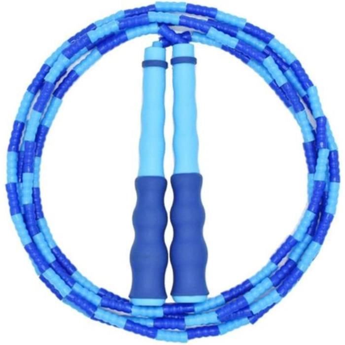 BSFIT Corde à Sauter, Corde à Sauter Avec Poignée Antidérapante En Plastique Souple Corde Réglable Libre Et Roulements Rapides Pour Le Fitness, L'intervalle, 3M (AZUL