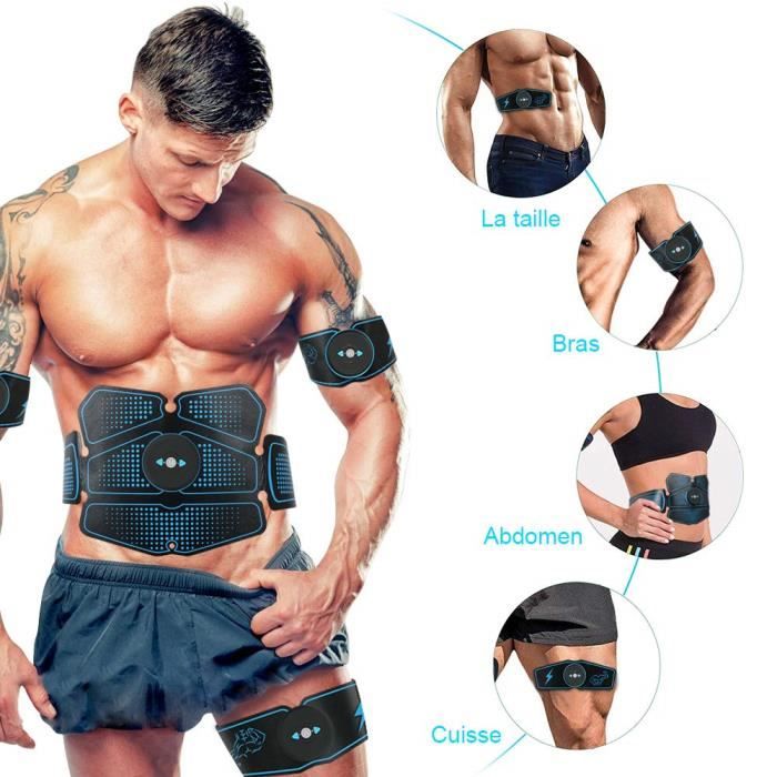 Appareil Abdominal, ABS Trainer EMS Smart Ceinture USB de Charger Electrostimulateur Musculaire Fitness Entraînement