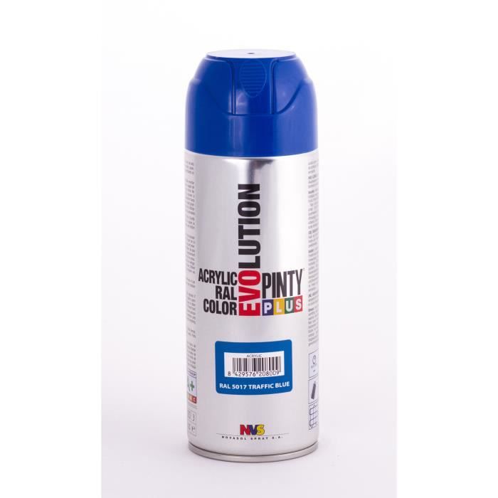 Peinture Spray Acrylic Brillant 400ml Bleu Trafic Ral 5017 Pinty