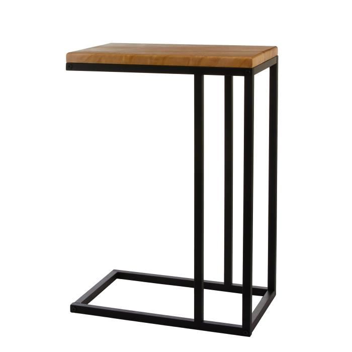 table d'appoint mica decorations oskar - bois/métal noir - l46 x l30 x h66 cm