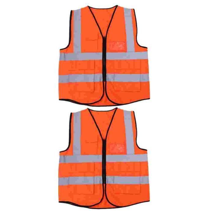 Orange - Gilet haute visibilité 2 pièces, respirant, réfléchissant, gilet  de sécurité pour les travailleurs d