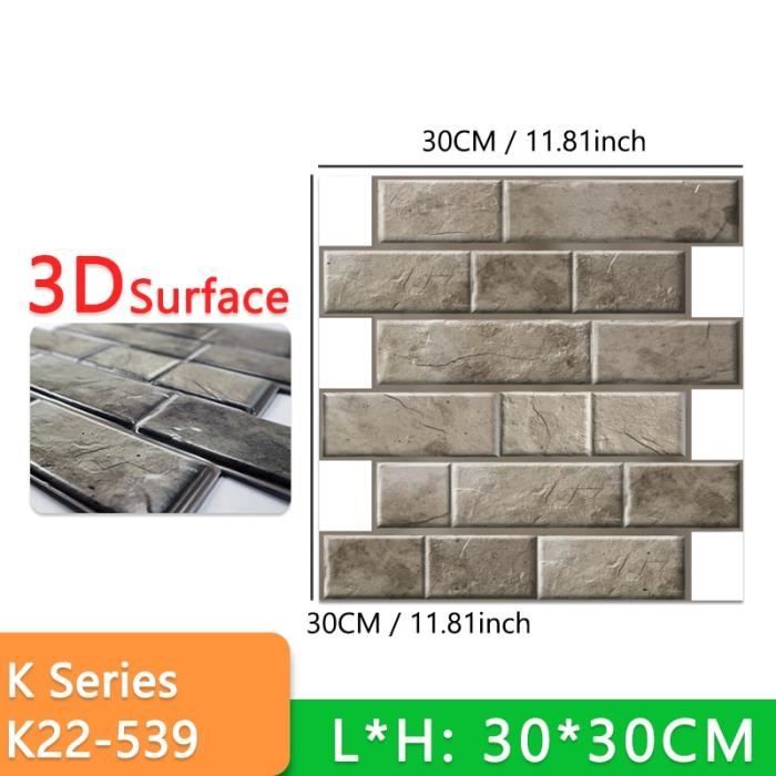 Lot De 10 à 50 Autocollants Muraux 3D Effet Marbre – PVC Auto-adhésif, Imperméable – Décoration