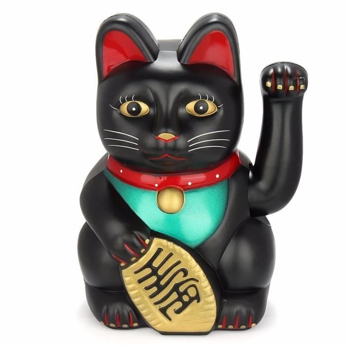 Statue deco,Décoration de chat Feng Shui,noir,5  pouces-12.5cm,chat,Fortune,ondulé - Type Black