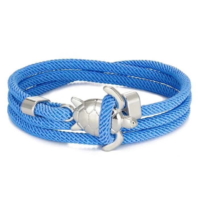 Bracelet Zen Tortue Mandala - Fil Blanc Ajustable, Paix Amour Sérénité