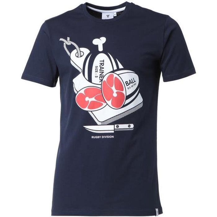 RUGBY DIVISION Tshirt col rond Bayonne Homme Bleu Marine Bleu