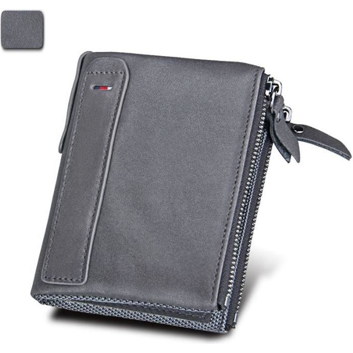 Portefeuille Homme Cuir Veritable Porte A Monnaie Portefeuille Double Fermeture Eclair Sac Argent Porte Cartes Hommes Gris Gris Cdiscount Bagagerie Maroquinerie