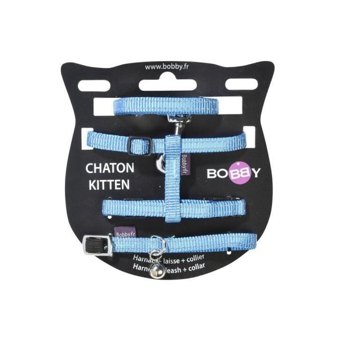 Kit Harnais Laisse Et Collier Special Chaton Safe Bobby Coloris Bleu Cdiscount
