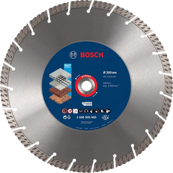 Bosch Disque à tronçonner diamanté EXPERT MultiMaterial 300 x 20/25,40 x 3 x 15 mm - 2608900665