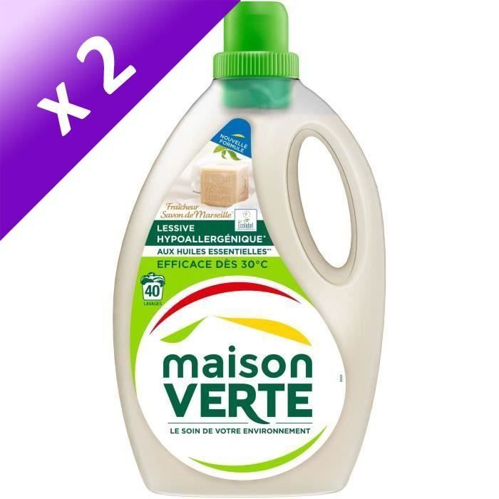 Maison Verte Lessive Savon De Marseille 2 4 L 40 Lavages Lot