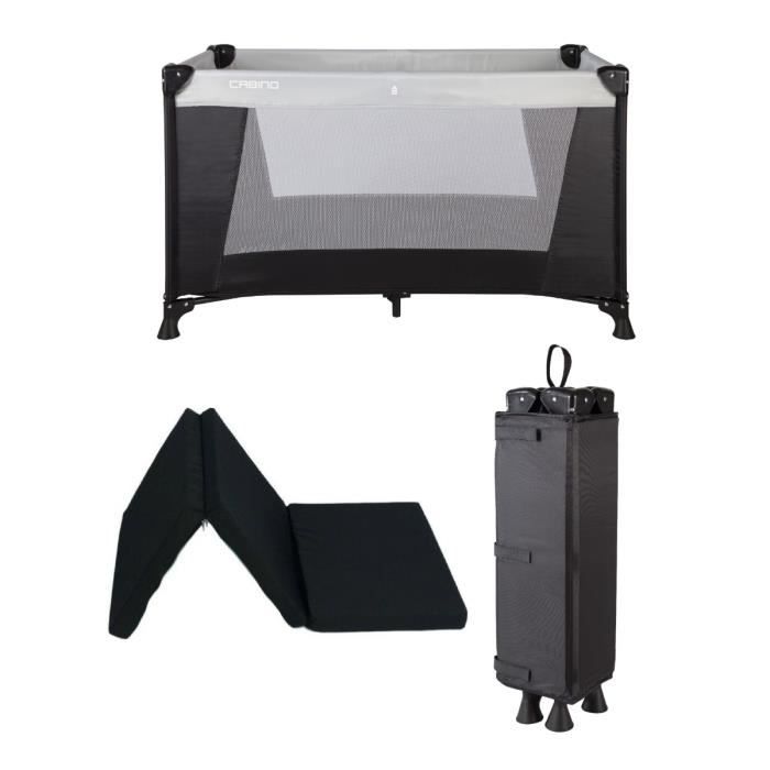Lit Pliable Graphite Lit Parapluie CARETERO Key - Pliable Avec Matelas 120x60cm - Jusqu'à 15kg Lit Parapluie Caretero Key Pliable
