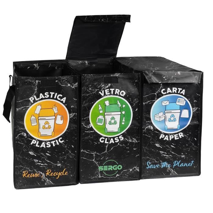 Poubelle De Tri 35 L Ecoplast – Plastique 70% Recyclé, Bleue, Fabriquée En Italie