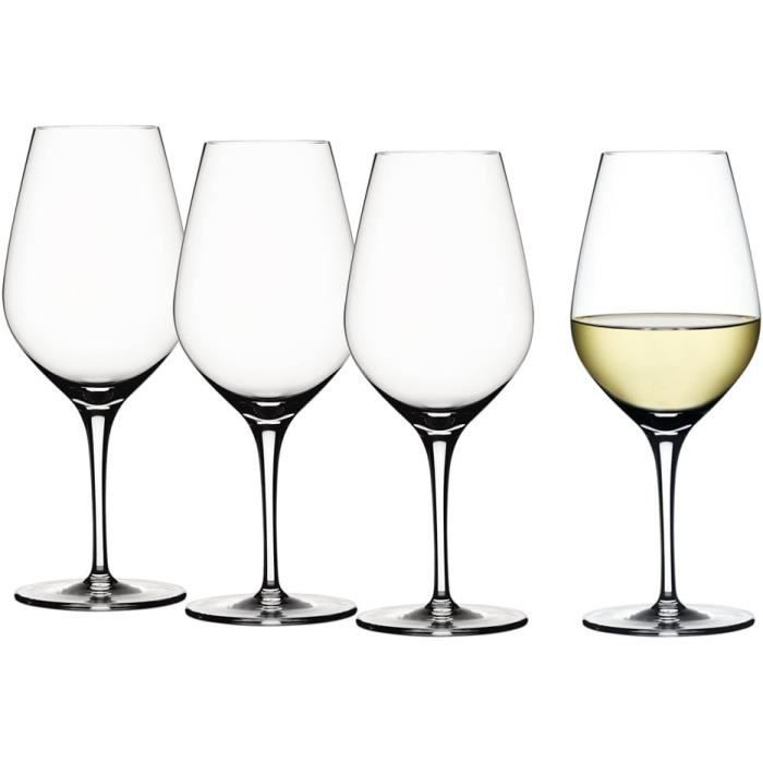 4 Verres à Vin Blanc Spiegelau Authentis - Cristal Transparent, Lavable Au Lave-Vaisselle - 360 Ml