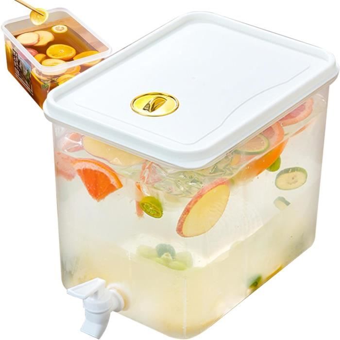 Distributeur De Boissons 10 Litres Avec Robinet - Pour Réfrigérateur - Couvercle étanche - En Plastique Alimentaire PP - 7