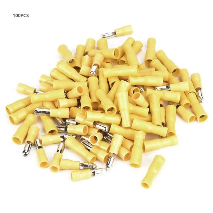 100X Connecteurs à Bullet Isolés Mâle/femelle - Bornes à Sertir Pour Câbles électriques, Lot économique