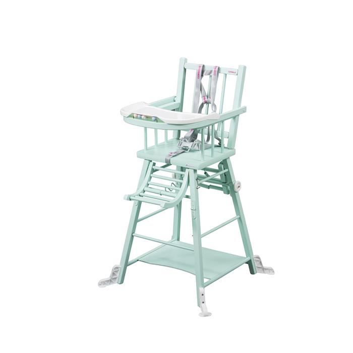 Combelle Chaise Haute Bebe Marcel Transformable Laque Vert Mint Sans Tablette Amovible Cdiscount Puericulture Eveil Bebe