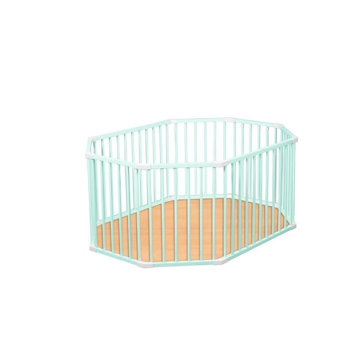 Combelle Parc Ovale Louis Avec Fond Pliant Laque Vert Mint Cdiscount Puericulture Eveil Bebe