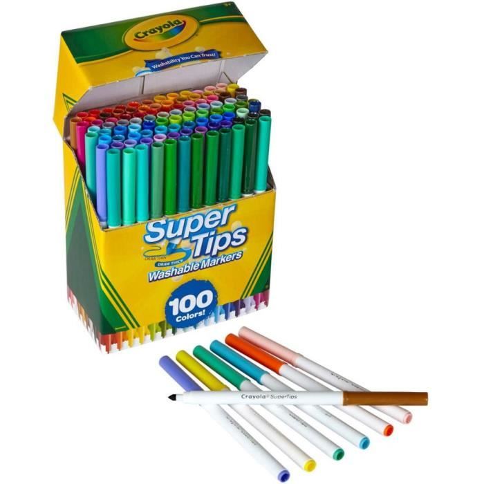 Crayola feutres avec super-pointe 100 pièces - Cdiscount Beaux