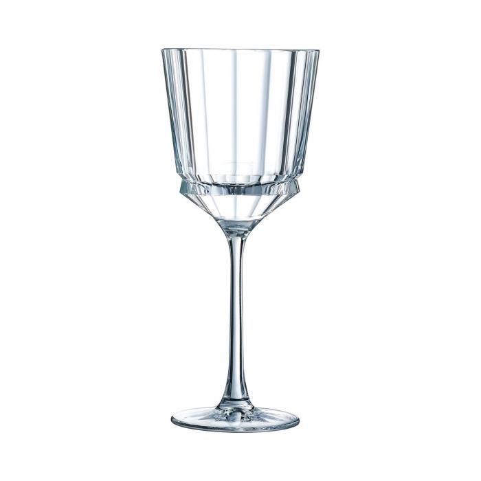 6 verres à pied de table 25cl Macassar - Cristal d'Arques - Kwarx design vintage 197 Transparent