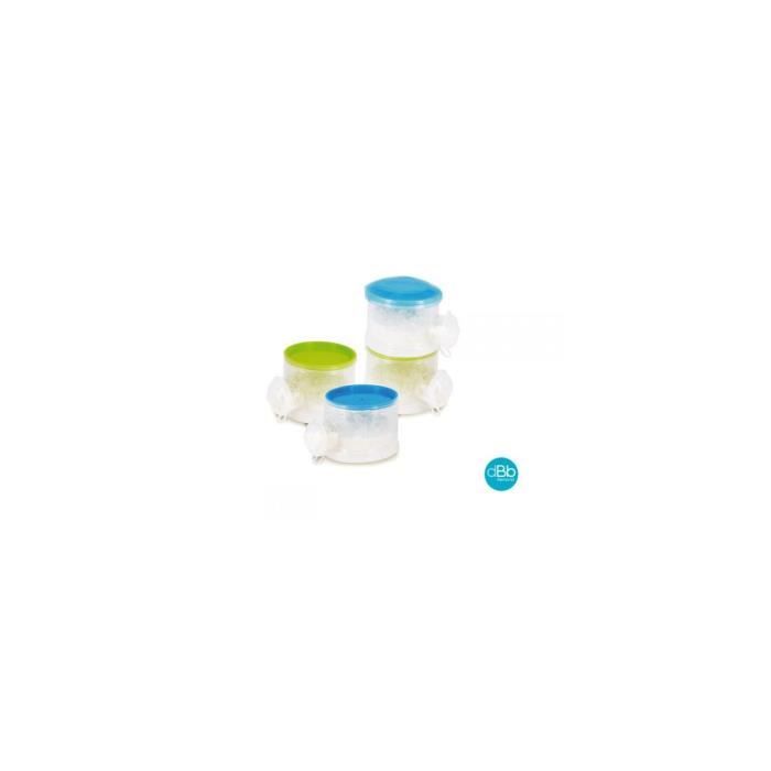 Boîtes Doseuses Lait En Poudre DBb Remond - 4 Boîtes Empilables 60g - Bec Verseur Et Bouchon - Stérilisables - Français