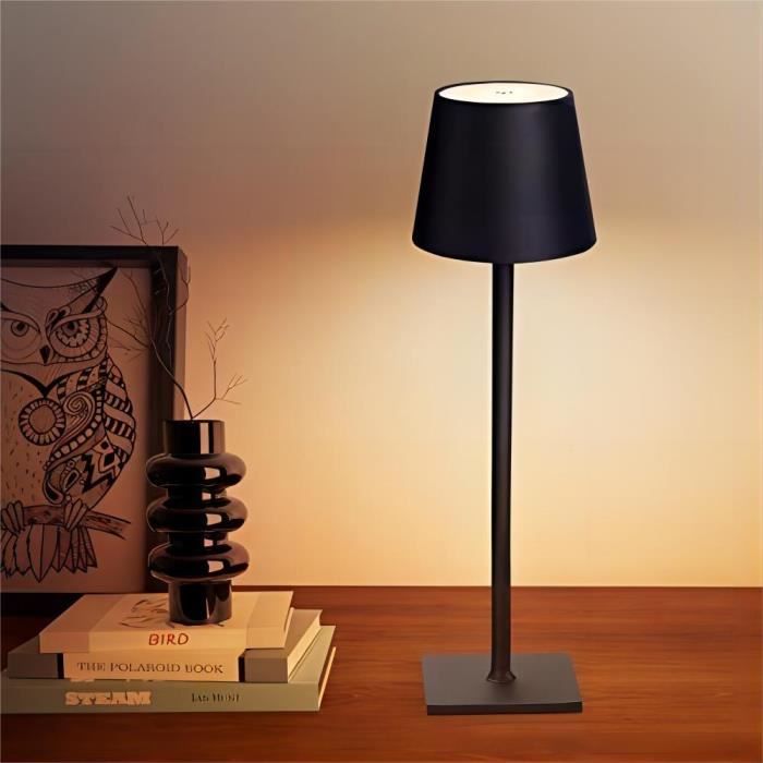 Lampe à Poser Sans Fil Rechargeable DELAVEEK Noir Aluminium LED