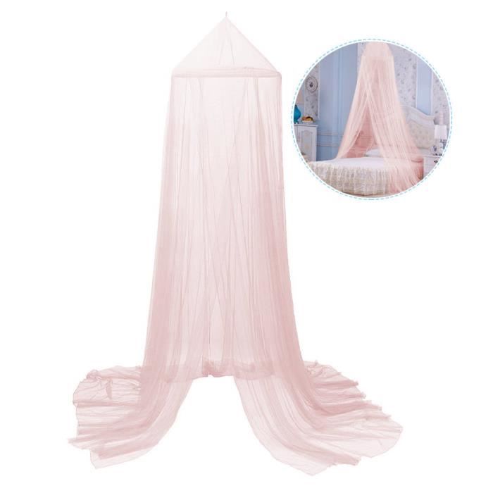 Moustiquaire De Lit Dôme Coton Avec Drapeaux Et Pompons - Hauteur 250 Cm, Diamètre 65 Cm - Style Nordique Enfant