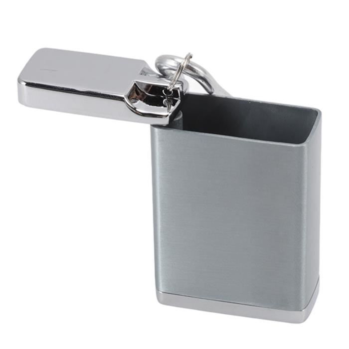 Lot 2 Mini Cendriers De Poche Avec Porte-Clés - Noir Et Gris