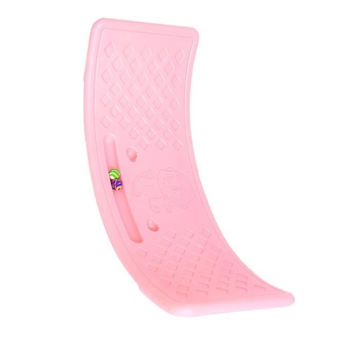 Bascule Montessori En Bois Avec Coussin Rose - Planche D'Équilibre Pour Enfants - Dimensions 98x49x35 Cm - Charge Max 120 Kg - Intérieur