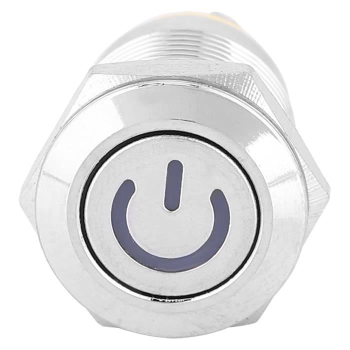 Interrupteur Bouton-Poussoir Métal 22 Mm – 1NO 1NC Momentané, 6 Broches, Acier Inoxydable Robuste