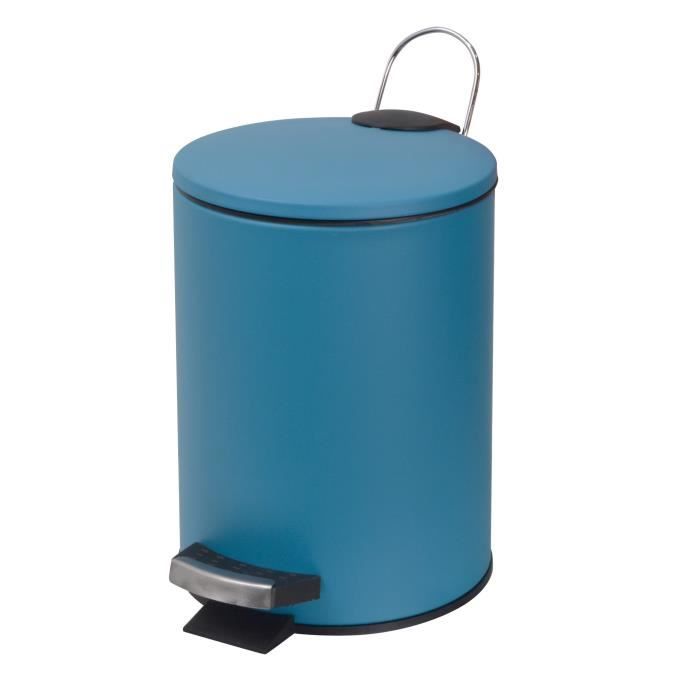 Frandis Poubelle De Salle De Bain A Pedale 3 L Bleu Petrole Mat
