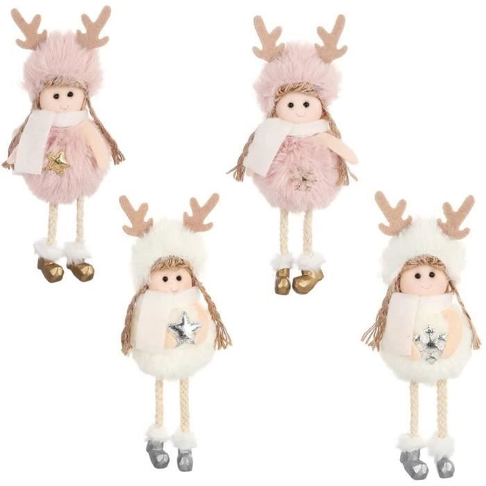 Décorations Sapin Noël Animaux - 4 Pièces Acrylique 9cm - Écureuil, Hérisson, Lapin, Moineau - Pendentifs