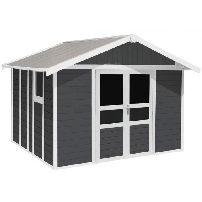 Abri Pvc 11 2m Basic Home Gris Fonce Et Blanc Grosfillex Kit