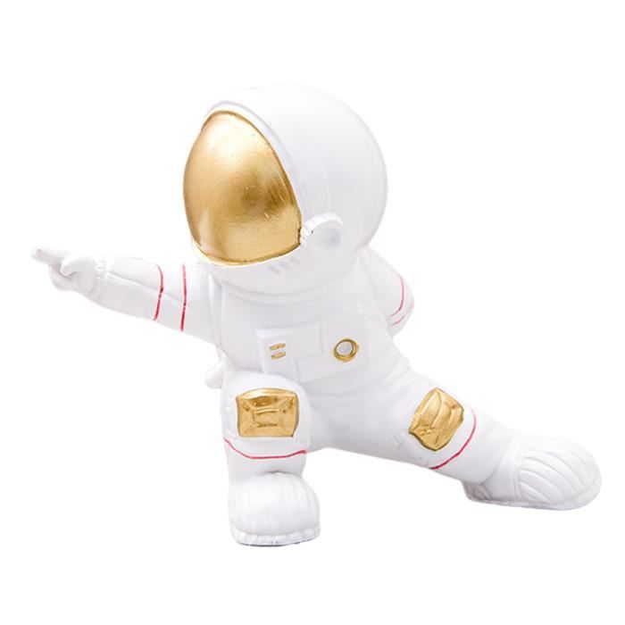 Mini Statue Astronaute Orange Dosker En Polyrésine - Figurine Décoration Chambre Bureau Homme