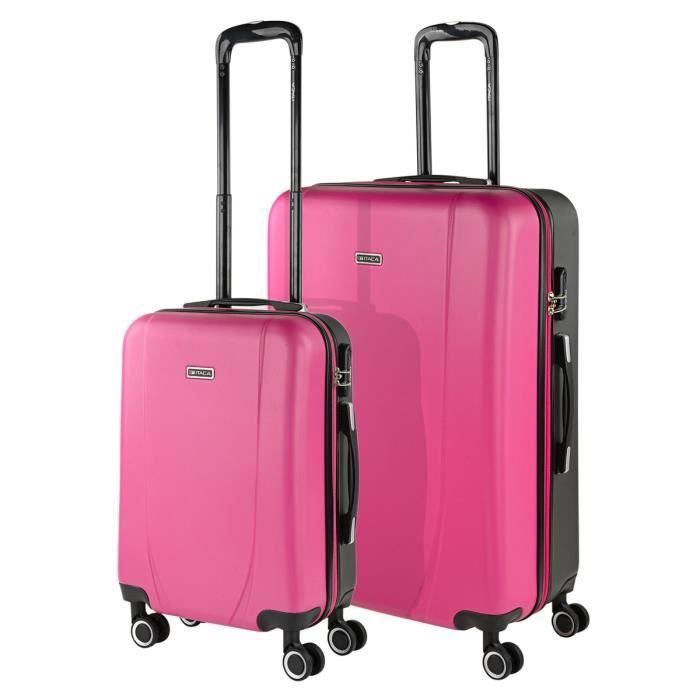 Set De Valise Avec Valise Cabine Et Grande Valise 71117 Fucsia/Anthracite