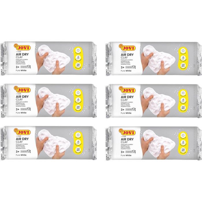 Lot de 6 blocs de pâte à modeler - Autodurcissante - Blanc - 500g ...