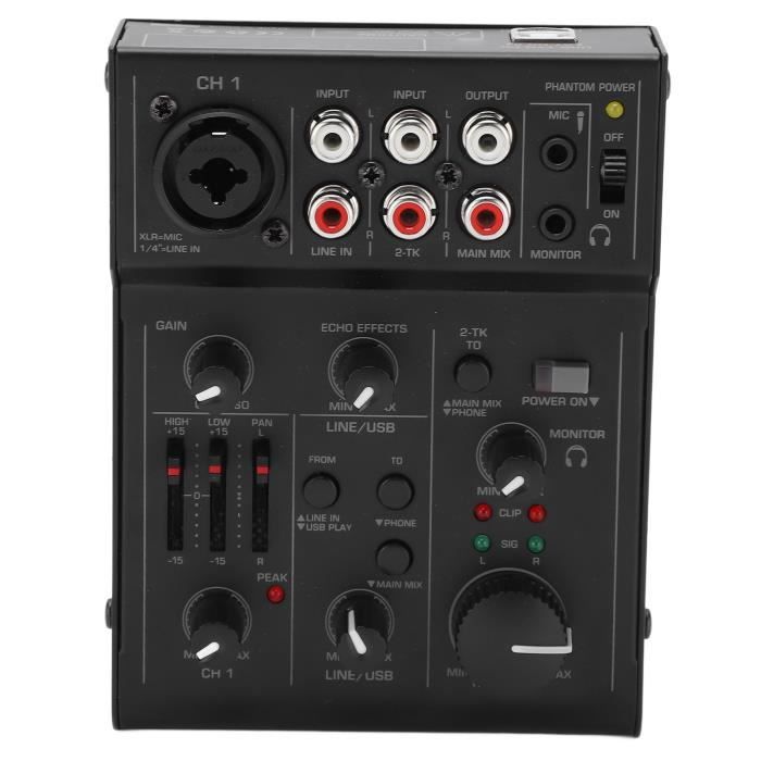 Table De Mixage DJ Expelec MIX-002A Analogique 2 Canaux, Rackable, Noir