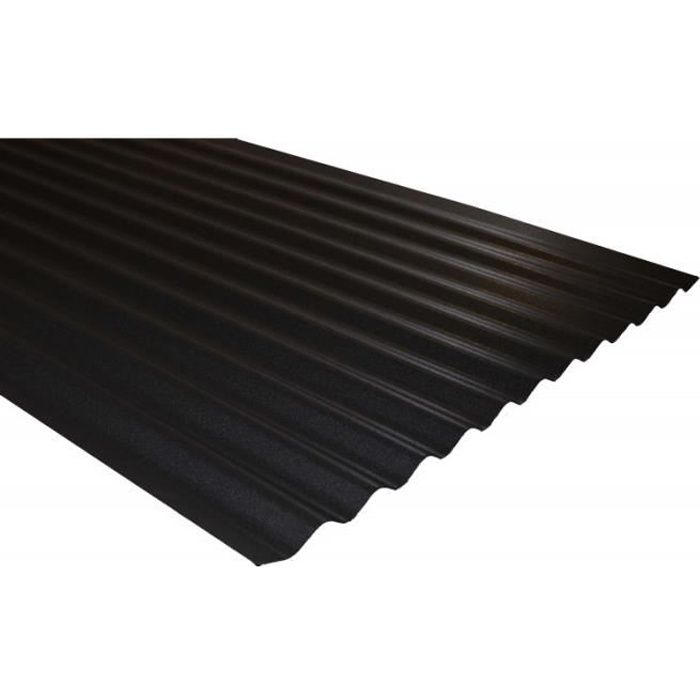 Plaque acier ondulée réversible noir mat - rouge mat 200x90cm - MCCOVER - Idéal pour couverture ou bardage