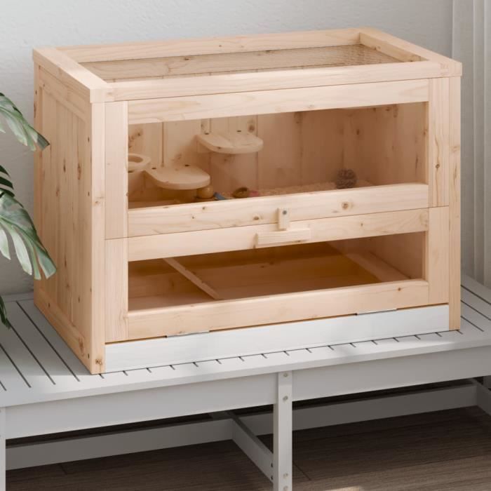 Meilleurs prix pour Cage à hamster 60x35,5x42 cm bois massif de sapin Mothinessto YY08408