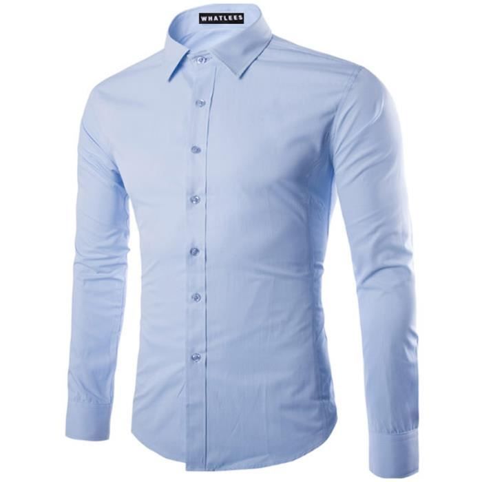 Chemise homme bleu clair 2025