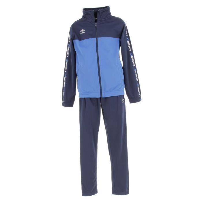 Ensemble survêtement Pierc lineair knit suit jr - Umbro - Bleu - Football - Garçon - Manches longues