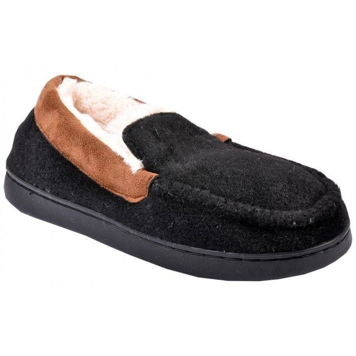 Charentaise Homme Pantoufle Premium Ozabi MU8727 Noir Fourree Feutrine Confortable Surpiqure Renforcee