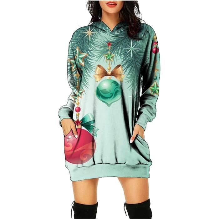 SKY Pull De Noël Pour Femmes, Impression Hauts Confortables à Manches